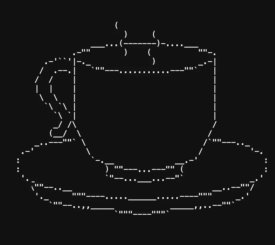 ASCII coffee cup art